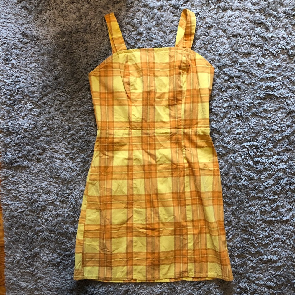 Yellow plaid dress